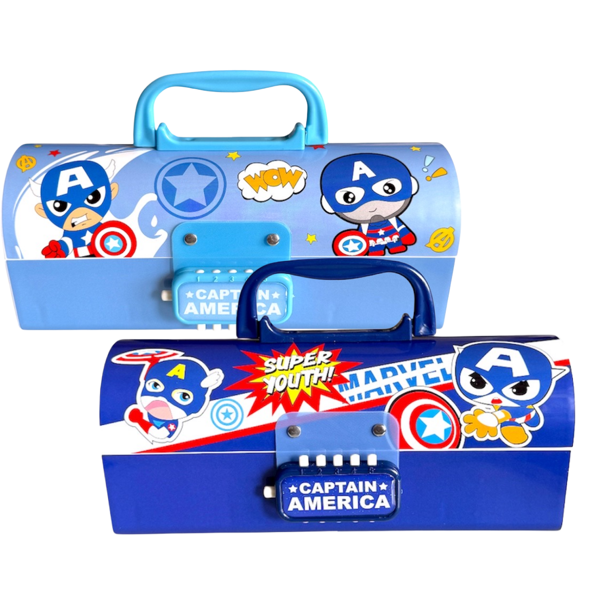 SHIVOM Password Lock Pencil Box with Mirror, Multi-Layer
