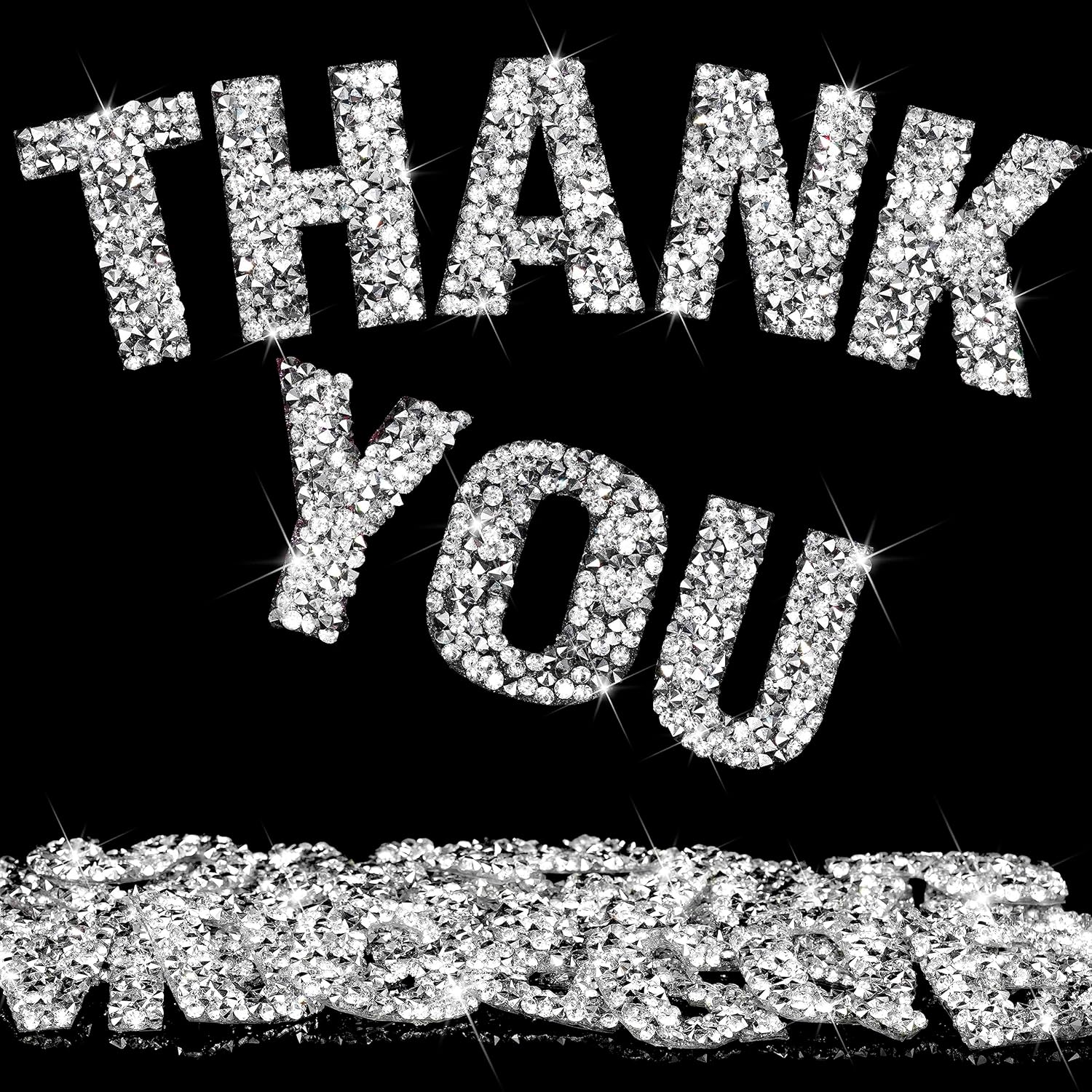 Locacrystal 68Pcs Bling Resin Rhinestone Alphabet Letter Stickers A-Z Letters DIY Car Decoration Sticker Self-Adhesive Iron-On Crystal Word Stickers for Cars Arts Crafts Clothing