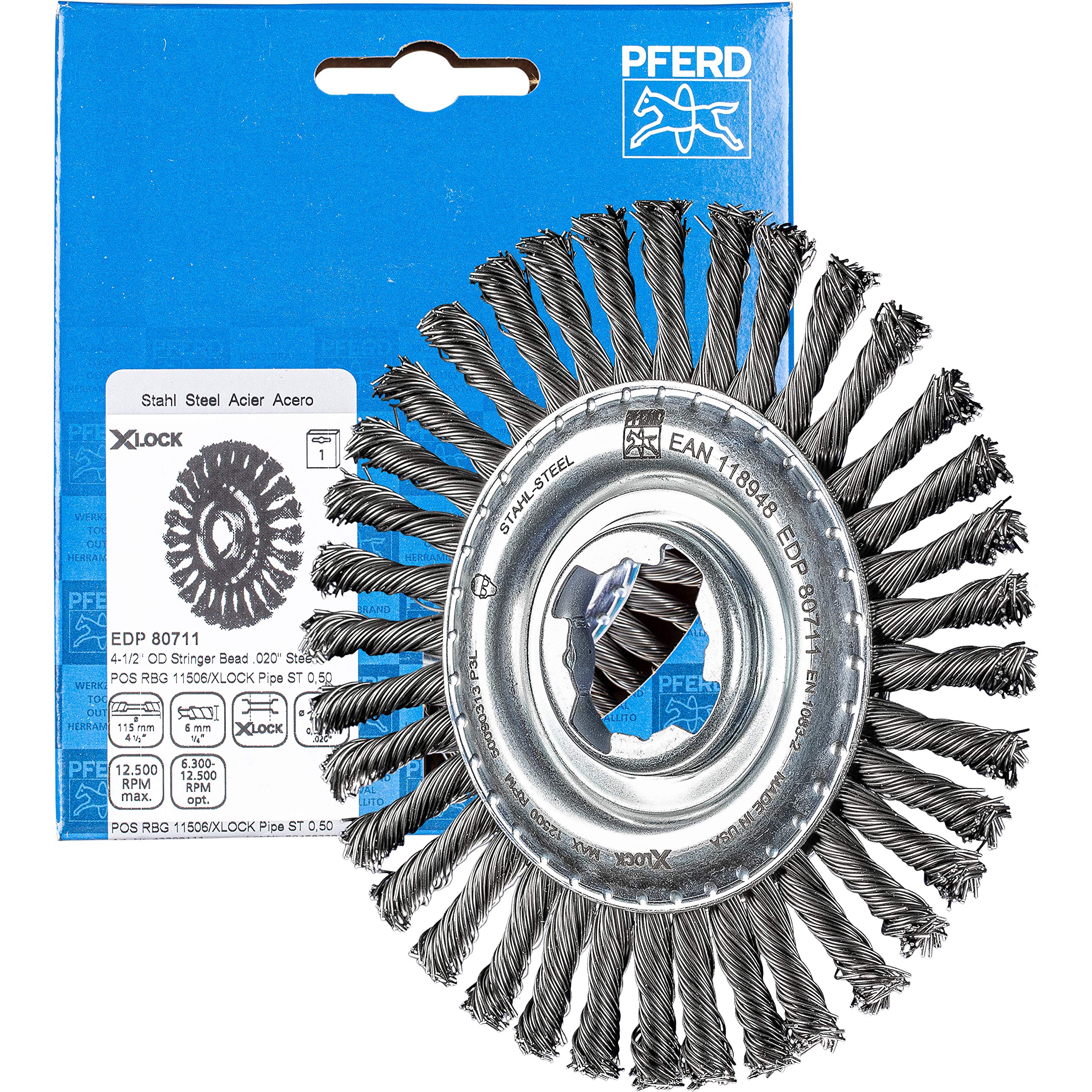 Spazzola Rotonda PFERD X-LOCK Per Smerigliatrici - 125mm Con Filo Acciaio 0,50mm - Foto 7