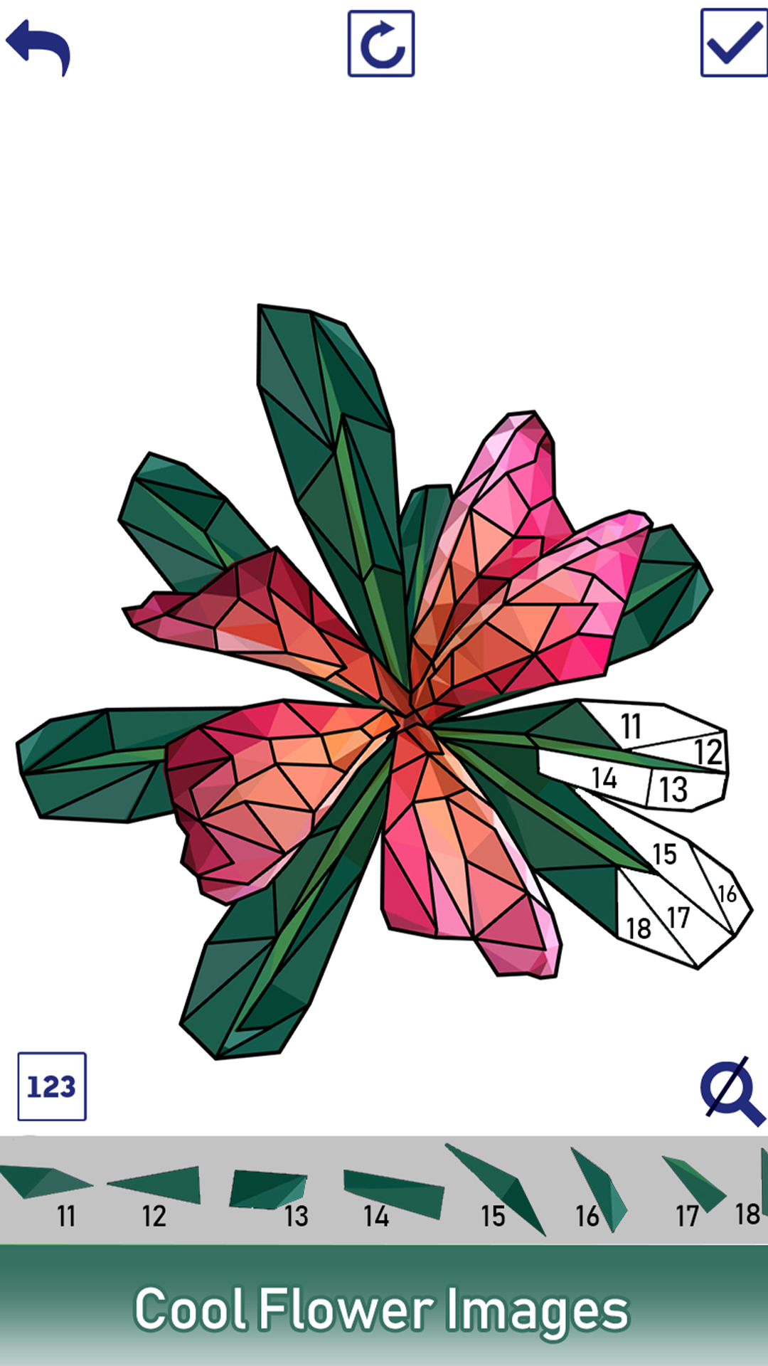 Flowers Poly Art - Color by Number, Adult Coloring Book Pages - App on ...