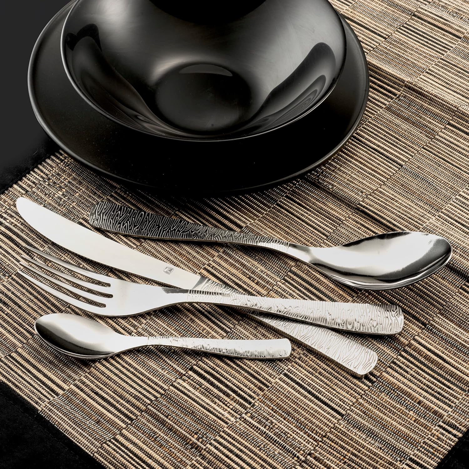 Amefa 7437459 – Set 24 Cutlery INOX Ethnic, Grey, 26 x 14 x 8 cm