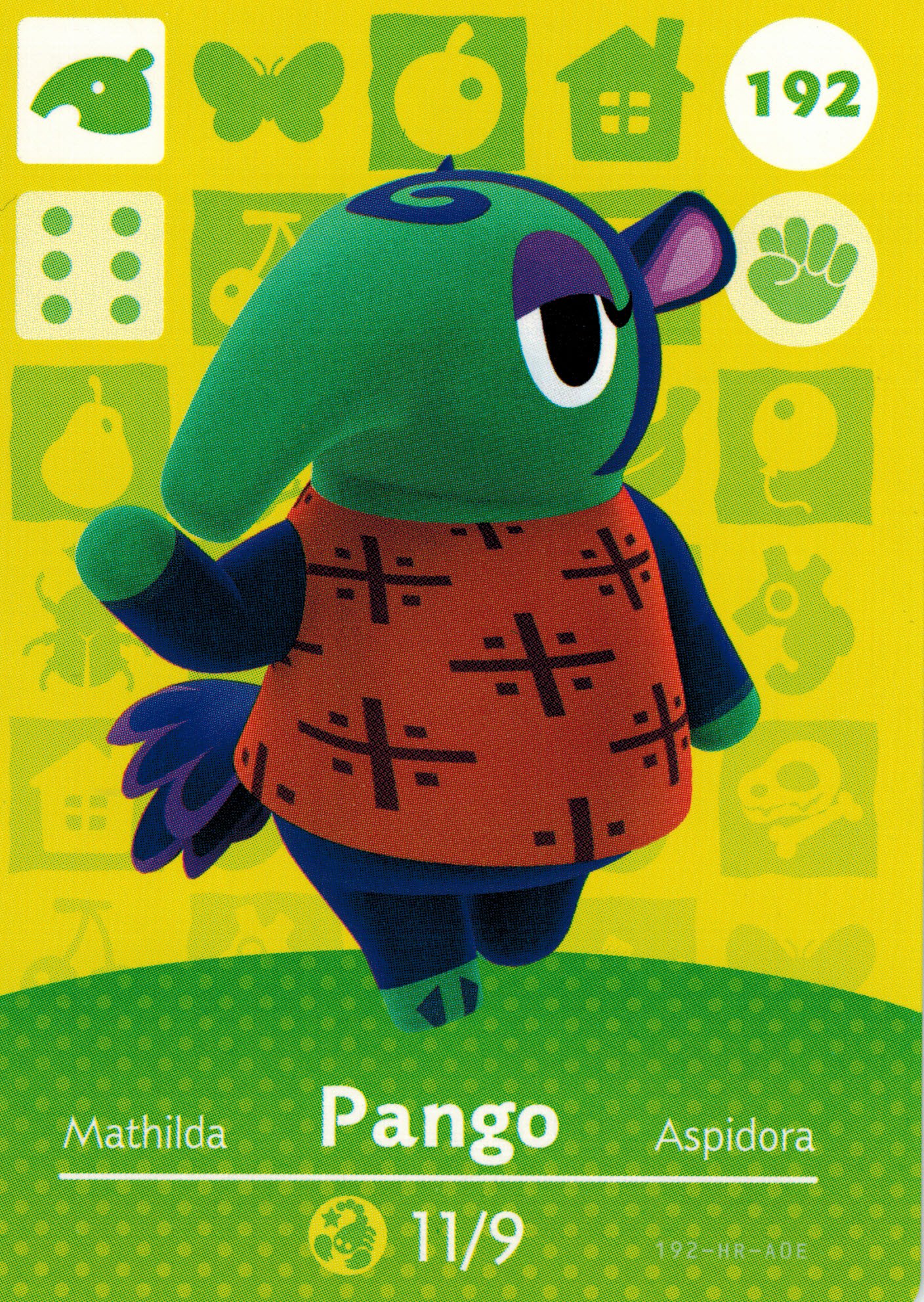 Amazon.com: Nintendo Animal Crossing Happy Home Designer Amiibo Card Pango  192/200 USA Version : Video Games