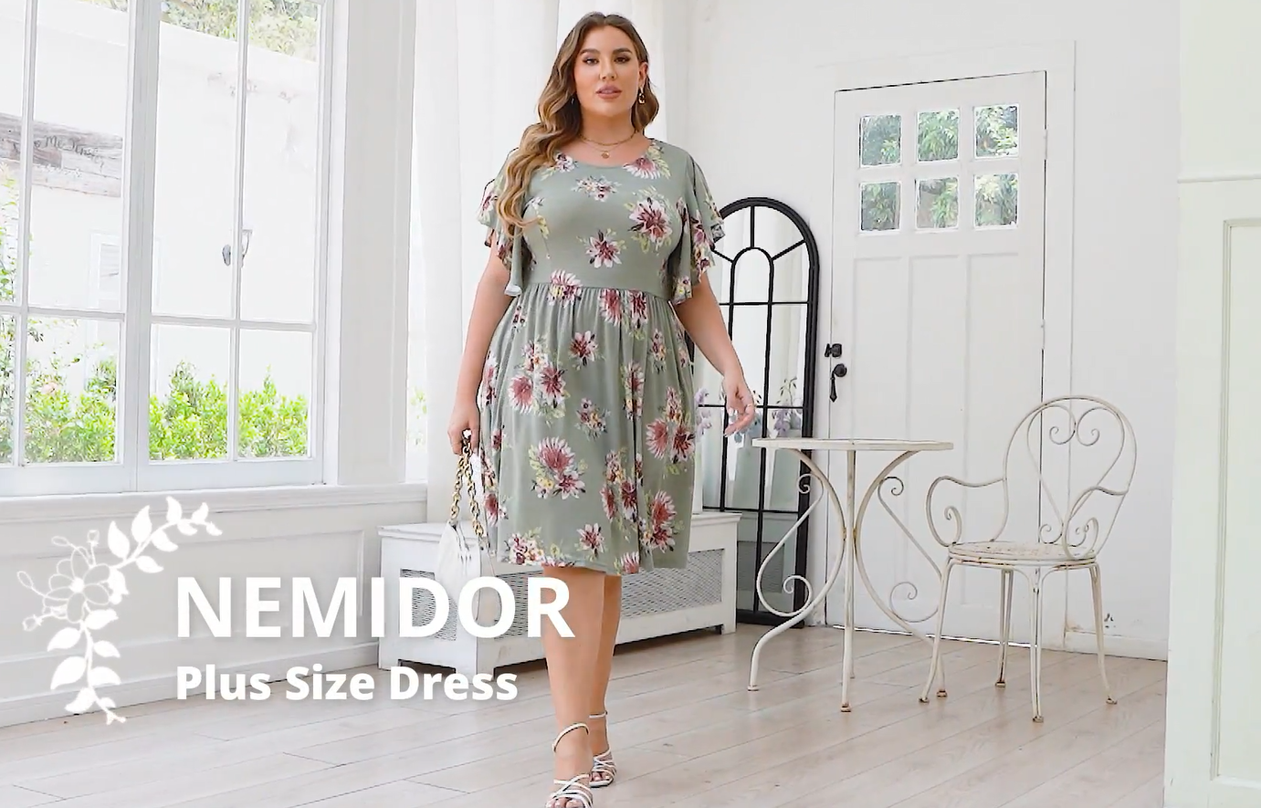 Nemidor Women Plus Size Summer Dress Casual A-line Midi Pocket(14,DPurple)