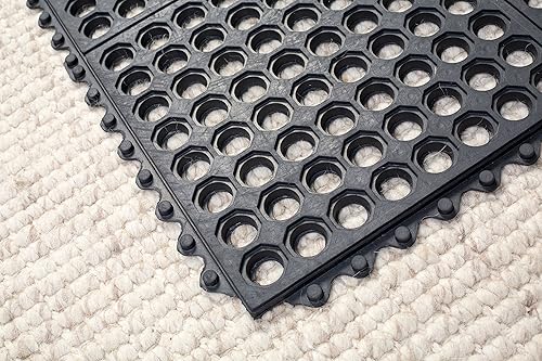 Vista 12 de IRONGATE Tapete de goma – Juego de 2 tapetes de goma antifatiga – Tapete antideslizante para interiores y exteriores – Tapete de cocina comercial