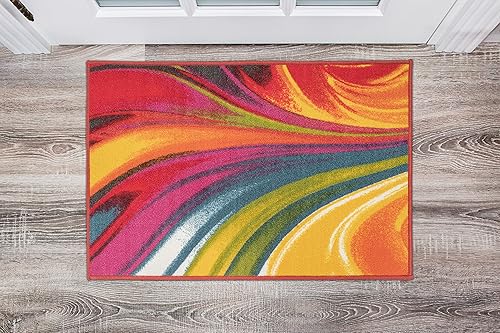 Miniatura 10 de Rugshop Alfombra moderna y contemporánea antideslizante (antideslizante) de 20 x 30 pulgadas, multicolor