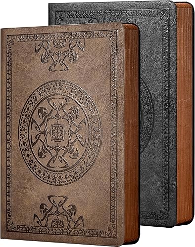 Paquete de 2 diarios de cuero vintage para hombre, tapa blanda con páginas rayadas, se abre a 180, ideal para escribir o usar como diario de viaje,