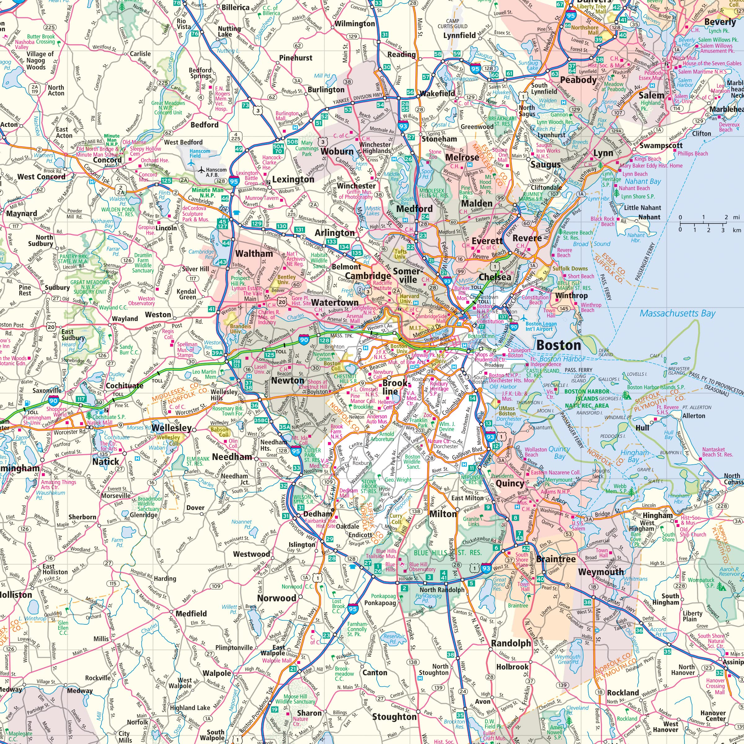 Rand McNally Easy to Read: Massachusetts State Map - Image 6