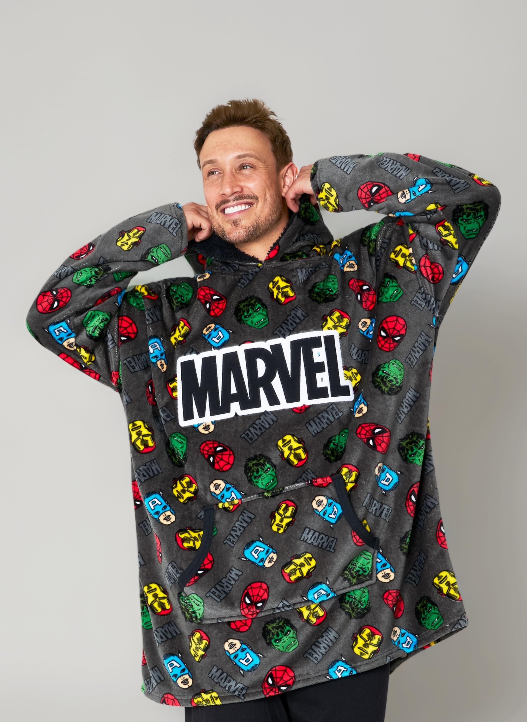 Oversized Blanket Hoodie for Men Captain America Iron Man