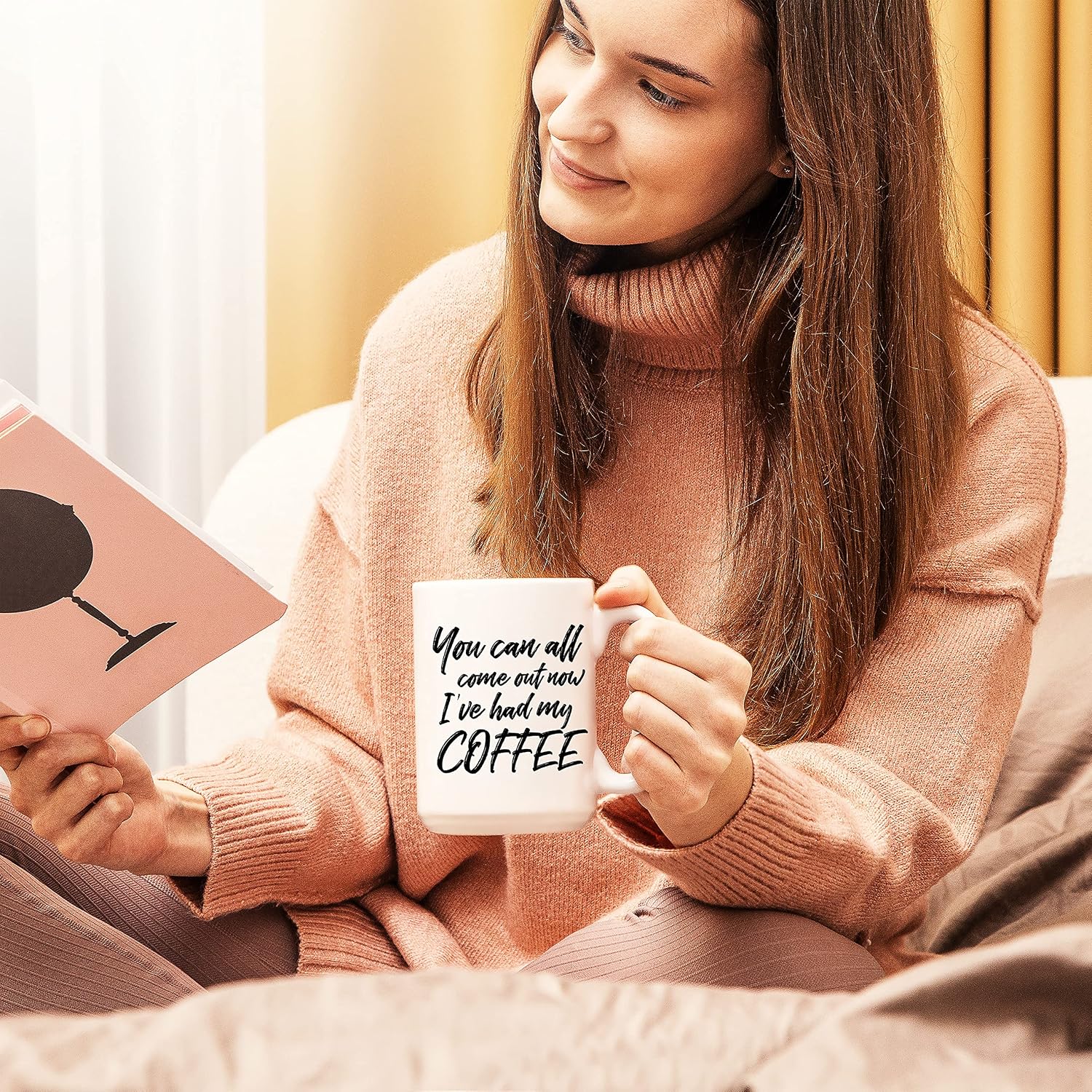 NoCry Funny Slogan 15 oz White Ceramic Coffee Mug — Desk Decor & Office Mug image 5