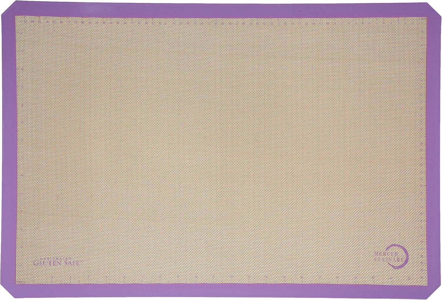 Mercer Culinary Silicone Bake Mat, Full Size, 16.5-Inch x 24.5-Inch, Purple border
