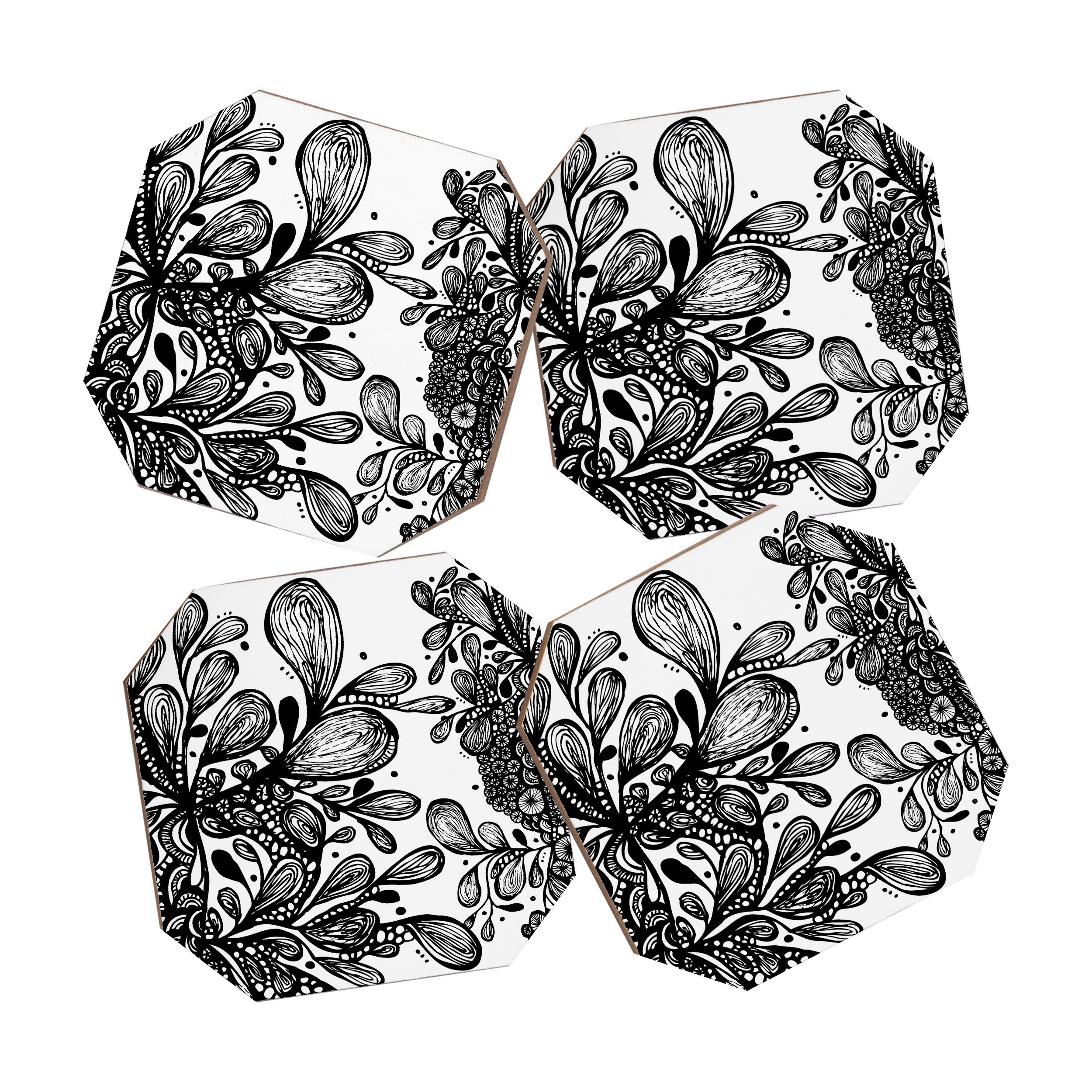 Deny Designs Julia Da Rocha Wild Leaves Coasters, Set of 4