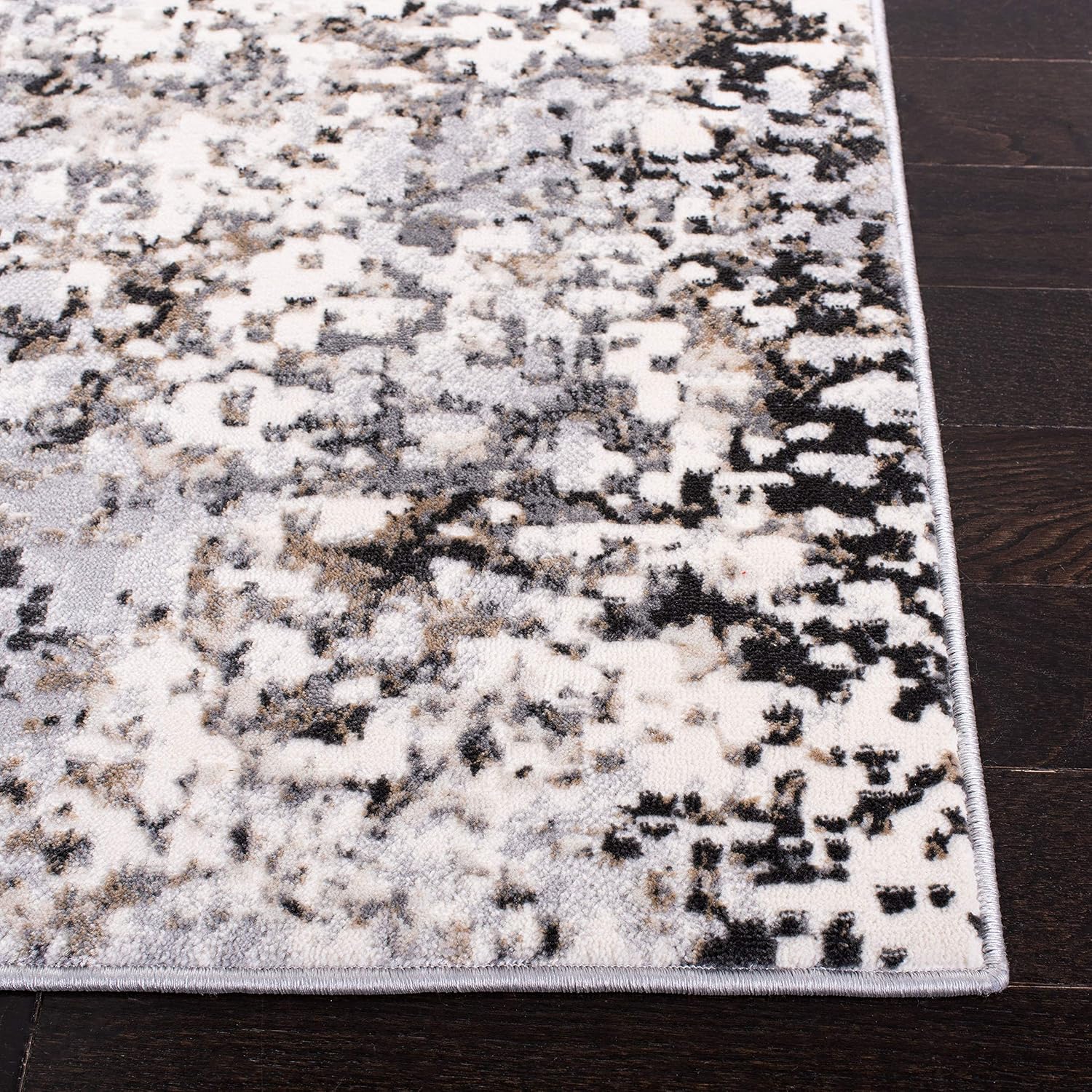 SAFAVIEH Lagoon Collection Runner Rug - 2'2" x 8', Grey & Dark Grey, Modern Abstract Design, Non-Shedding & Easy Care, Ideal for High Traffic Areas in Living Room, Bedroom (LGN565G)
