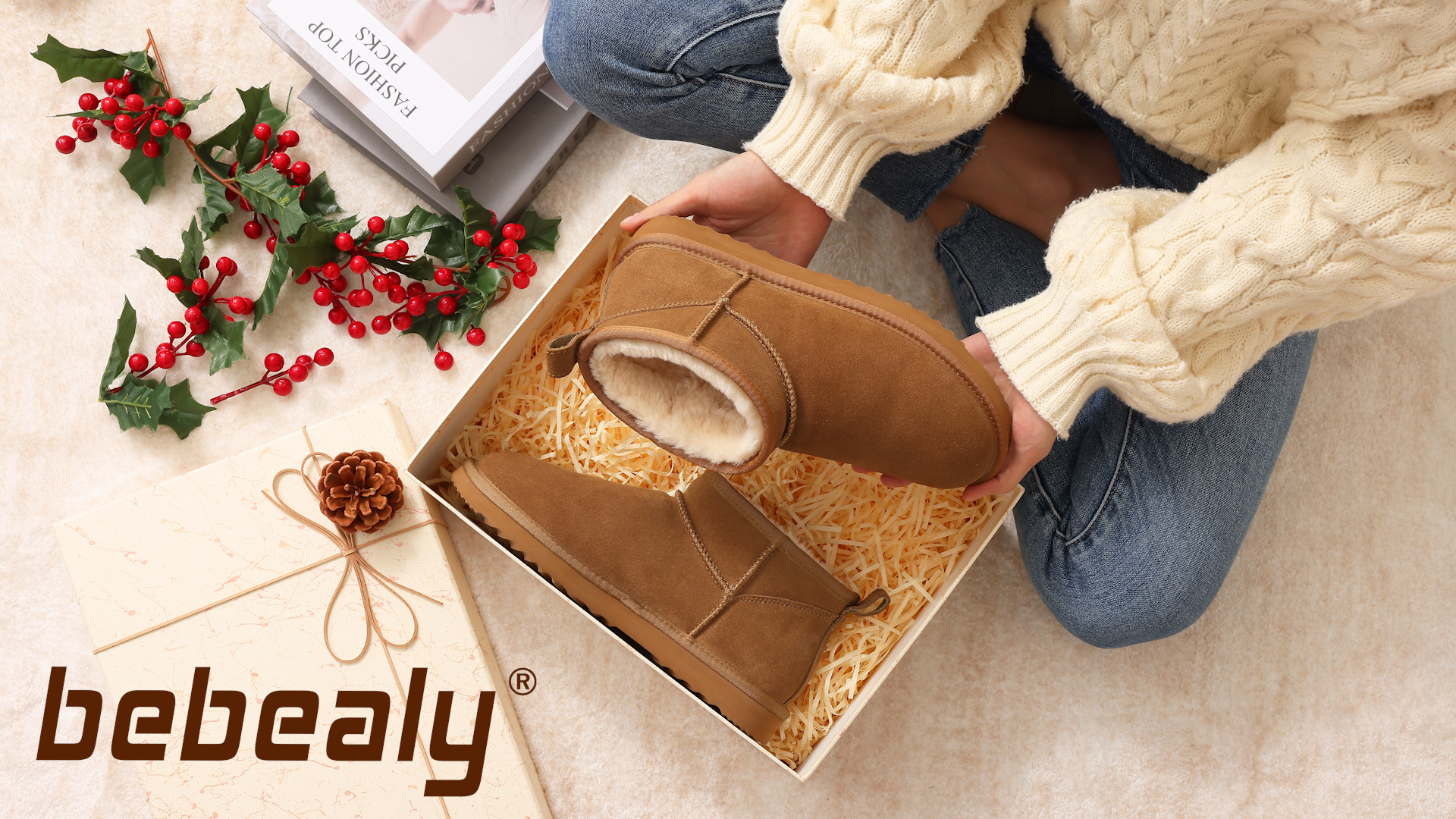 Amazon.com | bebealy Genuine Suede Mini Boots for Women Winter