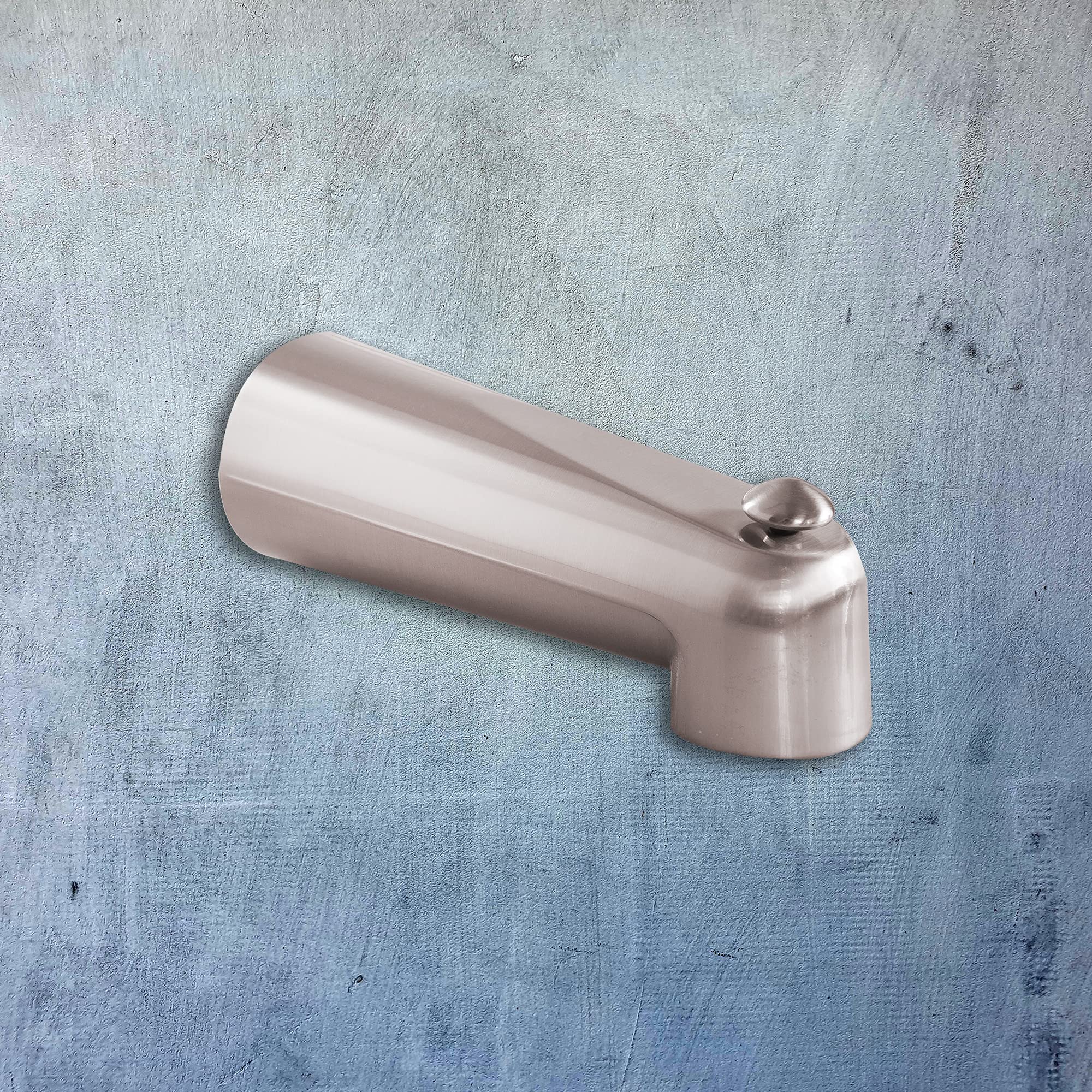 SENTO - Boquilla universal de níquel deslizante para bañera con desviador, grifo de metal duradero y resistente con desviador de ducha, tubo de cobre de 7 pulgadas y 1/2 pulgadas, níquel satinado