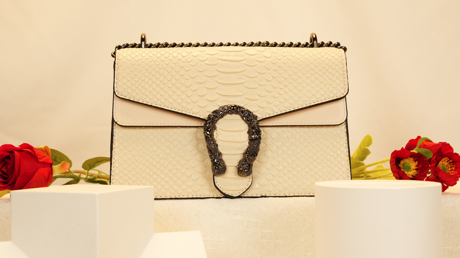 Bolso bandolera y satchel de cuero PU con estampado de serpiente miniatura 7