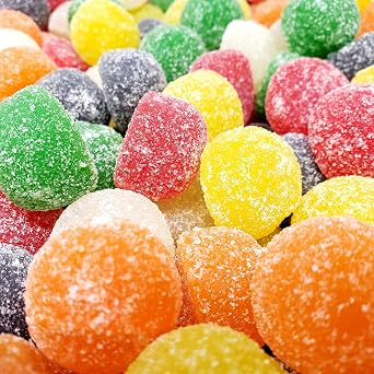 Candy Retailer Gum Drops 2 Lb - Sugar Sanded Gumdrops in Cherry, Orange, Licorice, Lime, Lemon and Pineapple Flavors