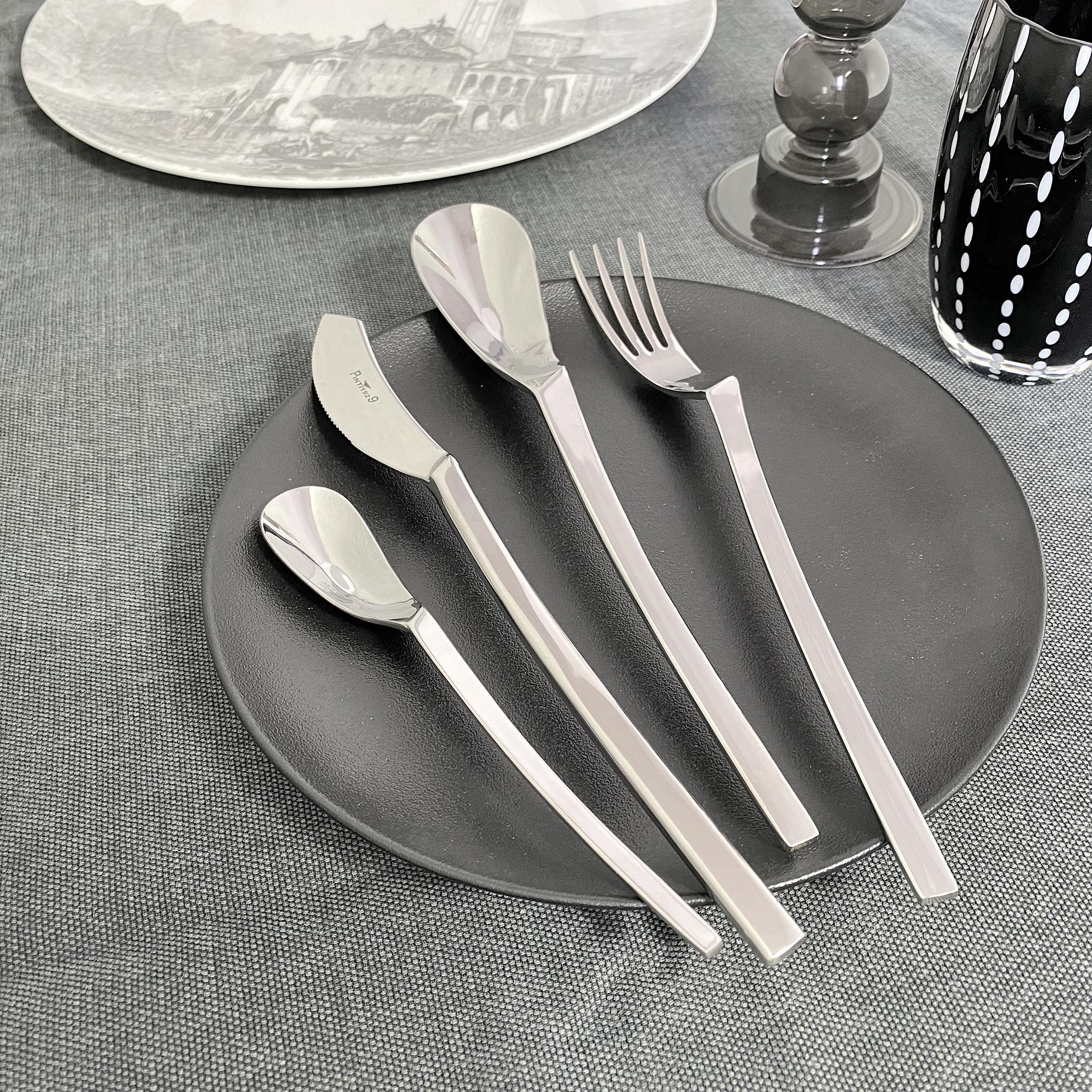 Pintinox 24-teiliges Besteck-Set, Serie Archi, aus nickelfreiem Edelstahl, Geschenkschachtel