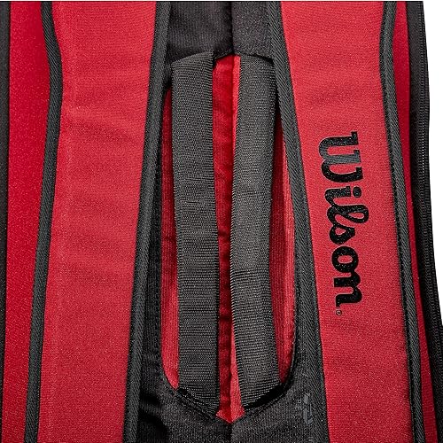 Miniatura 4 de WILSON Clash V2 Super Tour - Bolsa para raqueta de tenis, color rojo y negro, con capacidad para hasta 6 raquetas