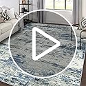 Area Rugs 6x9 Living Room: Large Soft Washable Rug Modern Abstract Anti-Skid Non-Shedding Carpet Indoor Floor Thin Carpets for Bedroom Dining Room Farmhouse Nursery Home Office Grey Blue