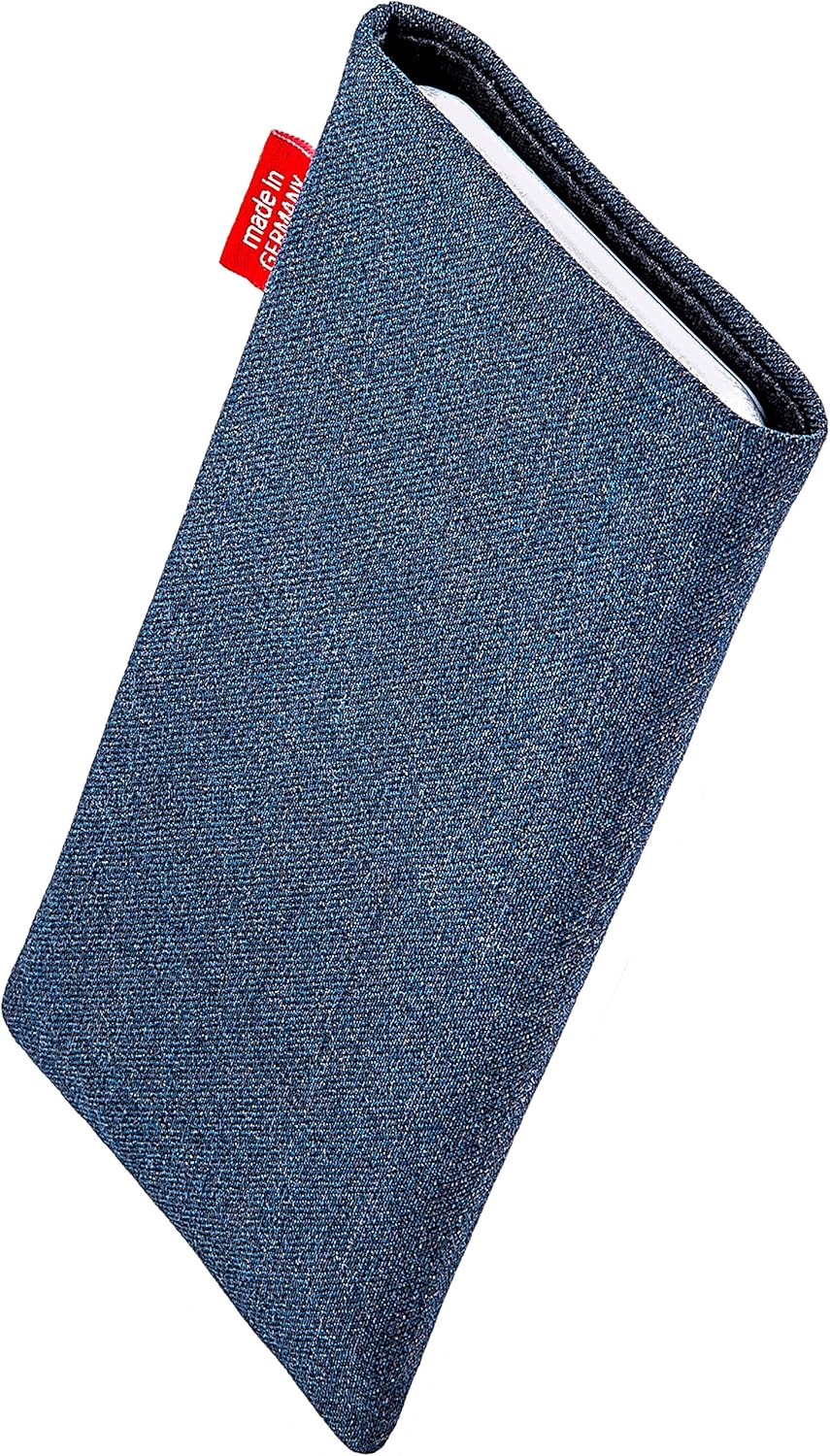 fitBAG Jive Blue Custom Tailored Sleeve for Samsung Galaxy Z Fold4 / Z Fold 4 | Made in Germany | Fine Suit Fabric Pouch case Cover with Microfibre Lining for Display Cleaning