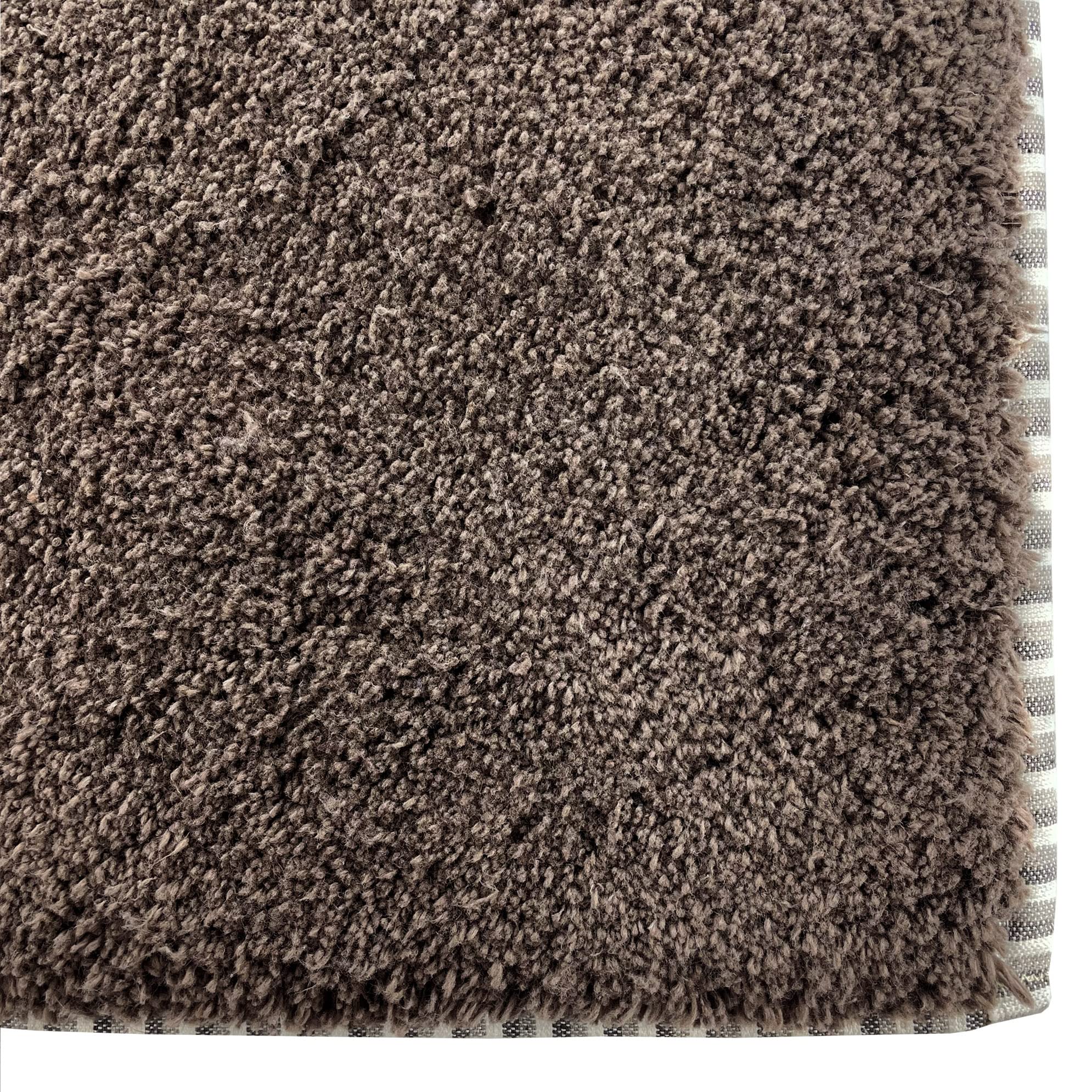 Samoa Badteppich einfarbig mit dekoriertem Profil 60 x 120 cm - fossil