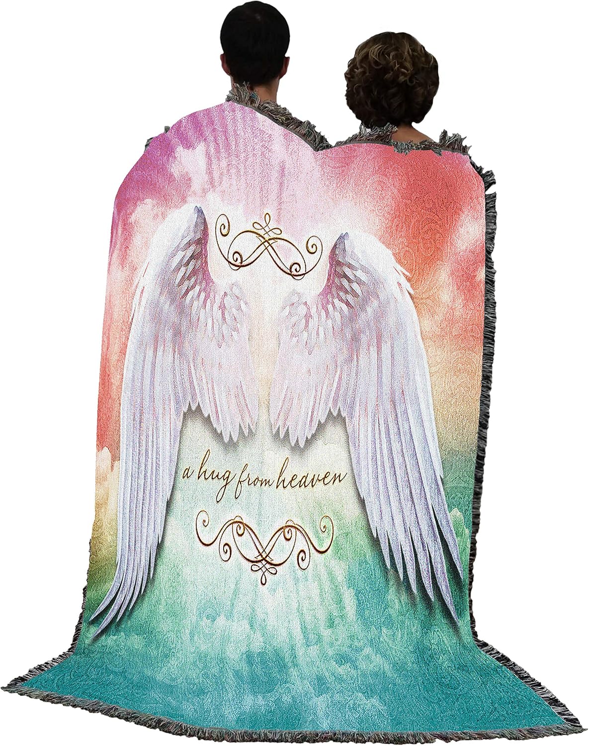 Pure Country Weavers A Hugs from Heaven Blanket by Brigid Ashwood - Sympathy Bereavement Gift Tapestry Throw Woven from Cotton - Made in the USA (72x54)