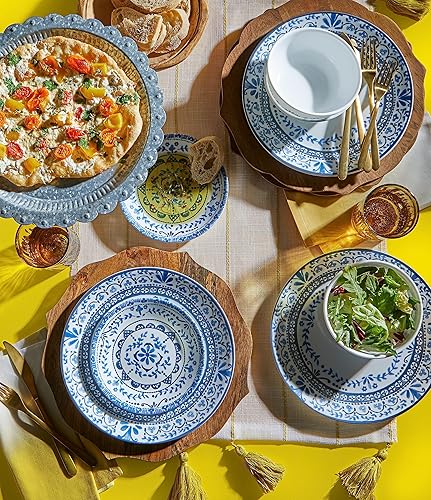 Miniatura 5 de Corelle - Juego de platos de mesa de Vitrelle, redondos, livianos, con triple capa de vidrio, no se astillan, 6 piezas, Colección Portofino