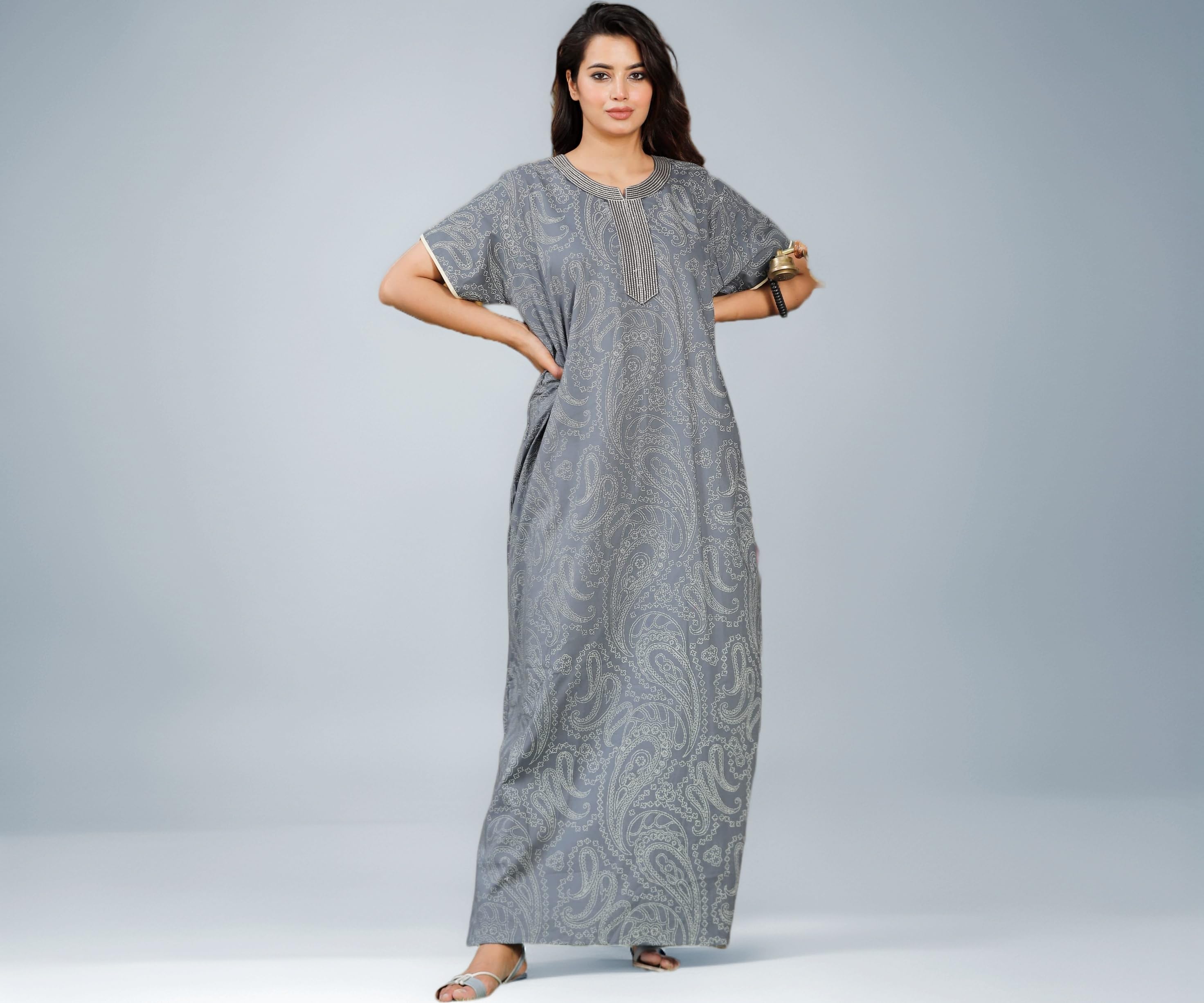 Pure Cotton Embroidery Nighty for Women's | Night Gown | Nighty | Nightdress | Maxi | Sleepwear | Jaipuri Nighty | Nighties | Gown