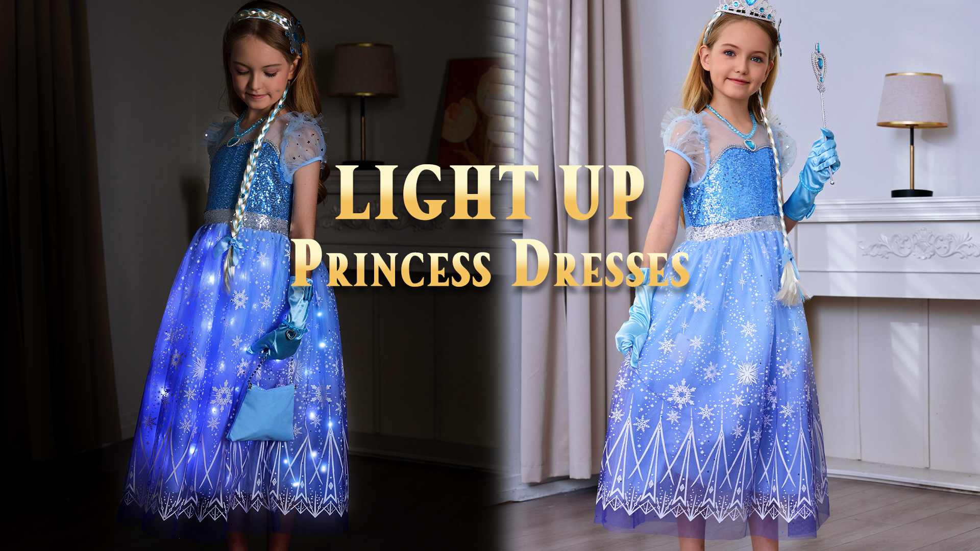 Amazon.com: Davvew Princess Dresses for Girls Halloween Light Up Princess  Costume for Little Girls Christmas Toddler Princess Dress Up Clothes :  Clothing, Shoes & Jewelry