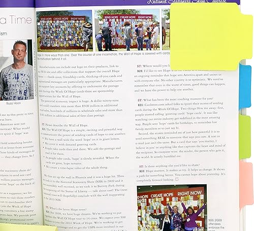 Miniatura 4 de 4A 4A 40606 - Notas adhesivas para divisores, pestañas de notas, 3 38 x 2 34 pulgadas, surtido de neón, 15 hojasdivisor, 4 divisorespaquete, notas