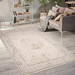 LaDole Rugs 5x7 ft Moderne Premium Area Rug.Sommaire Tapis pour Chambre, Salon, Cuisine, Home Office, Intérieur Décor.Off Blanc Ivoire