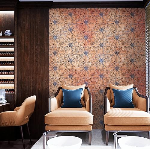 Miniatura 4 de Papel pintado de flores - Papel pintado botánico - Patrón de naturaleza de flores silvestres - Mural de pared floral para despegar y pegar. Mural de