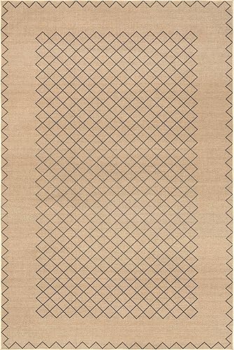 Miniatura 4 de nuLOOM Rosita - Alfombra tribal Trellis Easy-Yute lavable a máquina, 5 x 8 pies, color natural