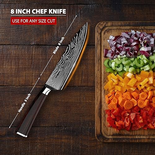 Miniatura 2 de Cuchillo de chef de 8.0in por Gourmet Tool  Cuchillos de cocina de acero inoxidable de alto carbono  Cuchillo de cocina de cocinero de 8.0in para