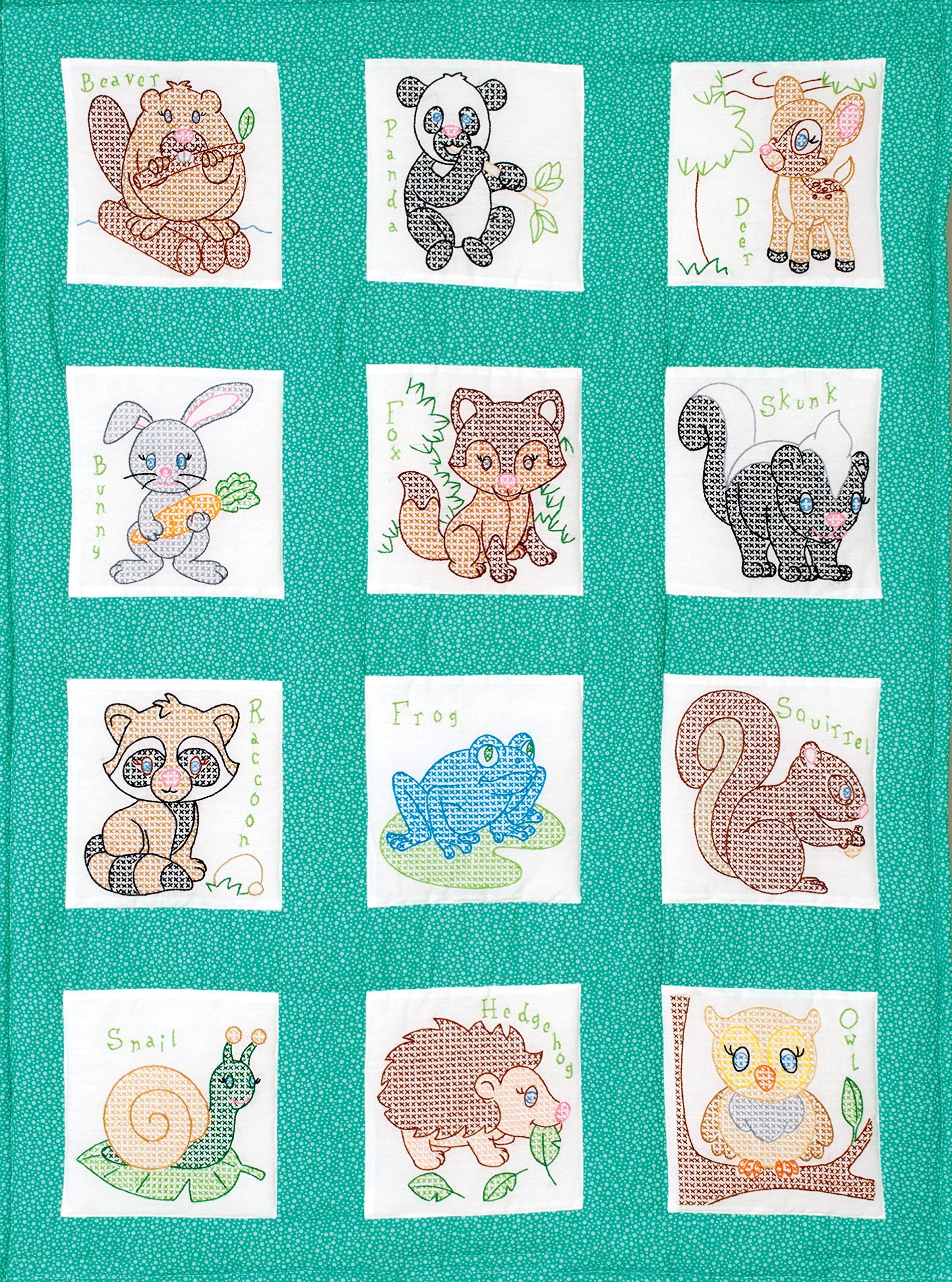 Jack Dempsey Needle Art - Lot De 6 Blocs De Couette 18x18 Pouces, Motif Roses, Point De Croix