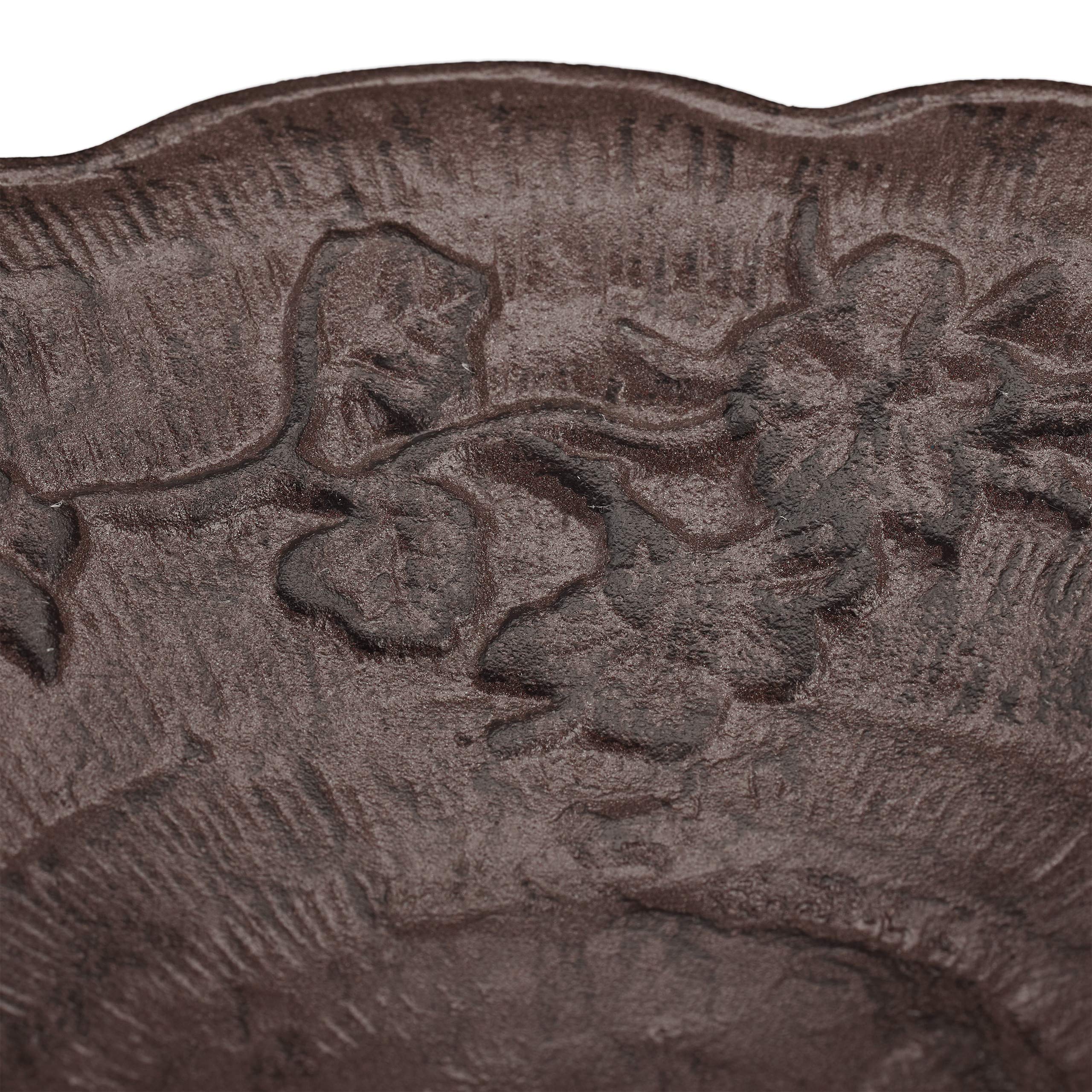 Relaxdays Bebedero Pájaros Grande de Pie, Hierro Fundido, Marrón, 74,5 cm de Alto