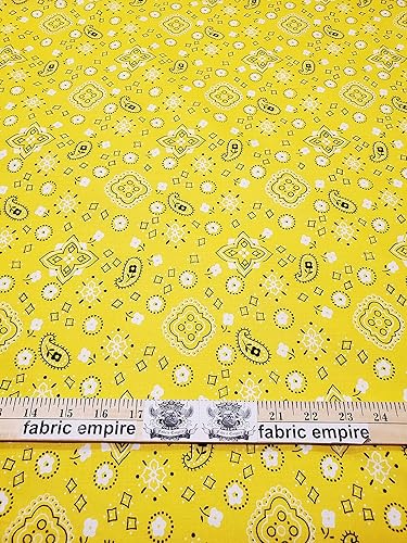 Tela con estampado de cachemira de polialgodón  60 pulgadas de anchovendido por The Yard (amarillo)