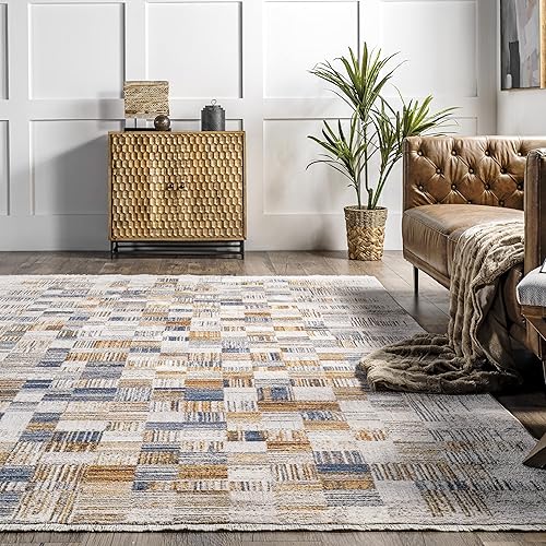 Miniatura 4 de nuLOOM Mindy - Alfombra contemporánea con flecos, 3 x 5 pies, color beige