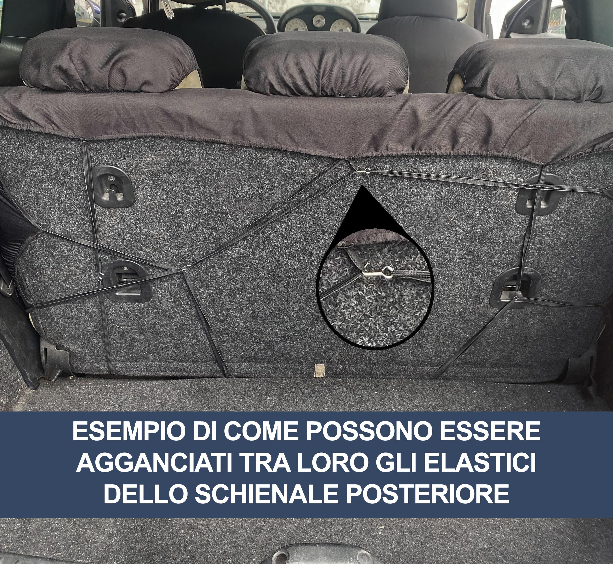 Auto Accessori Lupex Coprisedili Auto Compatibili con Cinquecento 500, Made in Italy, tessuto policotone, set anteriori e posteriori (Nero - Grigio Scuro con schienale posteriore 50e50)