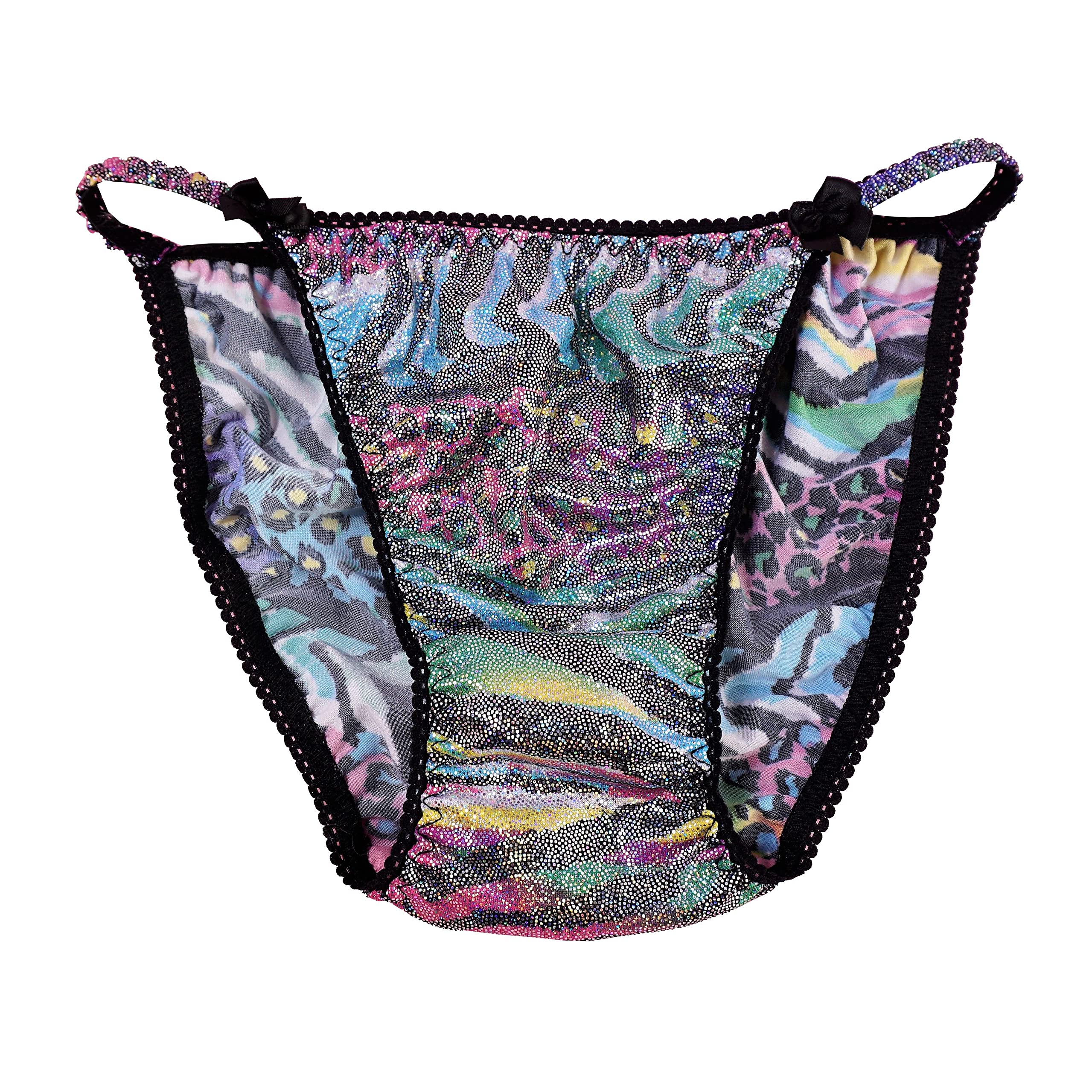 Women's Satin Metallic Foil Sissy Panties - Shiny Wet Look Brazilian Flutter Style In Sea Foam Teal 4 thumbnail image