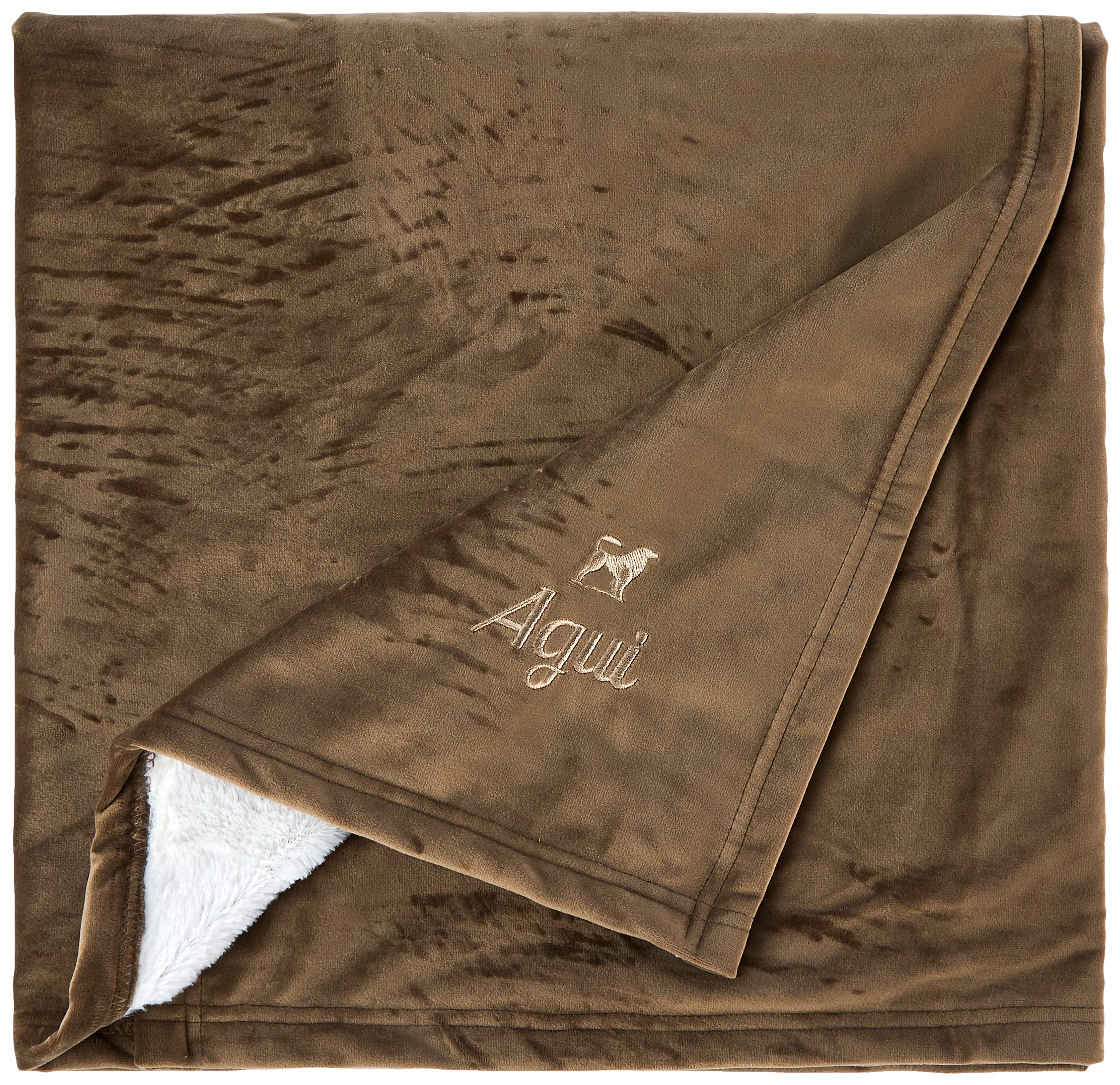 Couverture velvet beige AGUI anti-froid légère 120x80cm pour réchauffer vos nuits