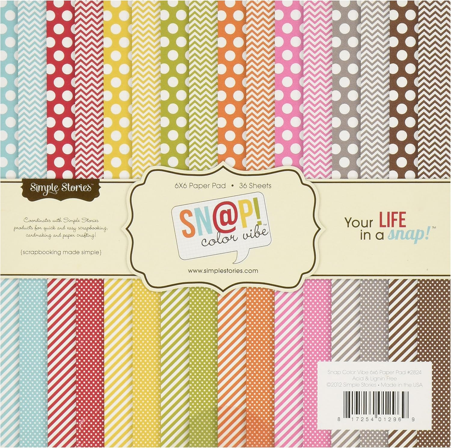 "Sn@p! Color Vibe Collection Paper Pad 6""X6"" 36 Sheets-"