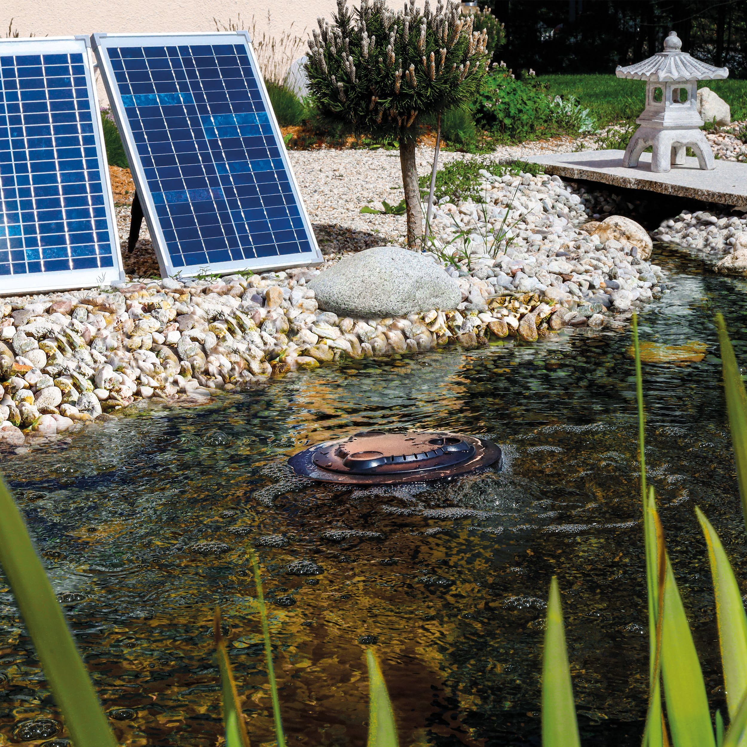 Flottant Solaire Aérateur pour Étang Puissance Float 1000-50 Wp - 2500l / Hauteur Pompe - Hocheffektives Eau Mélange Air - Esotec 101892