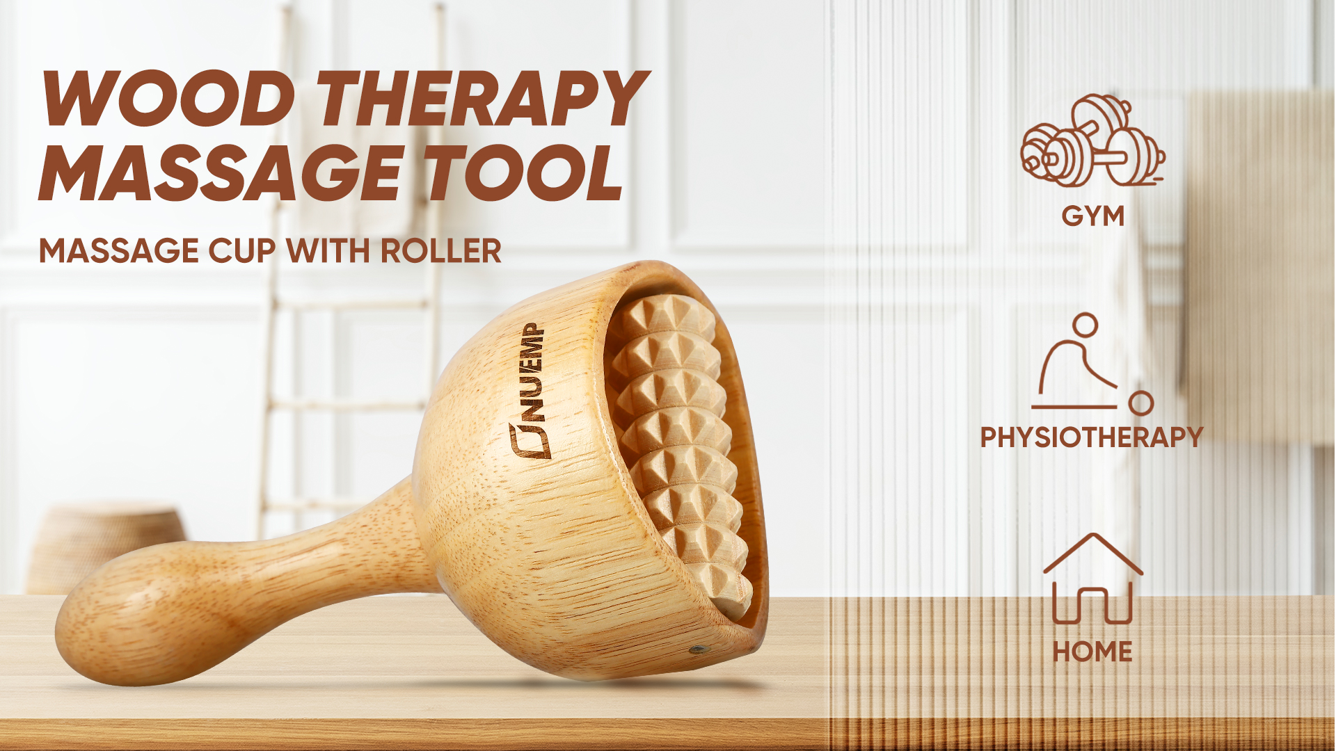 Amazon.com: ONUEMP Wooden Therapy Cup with Roller, Wood Therapy
