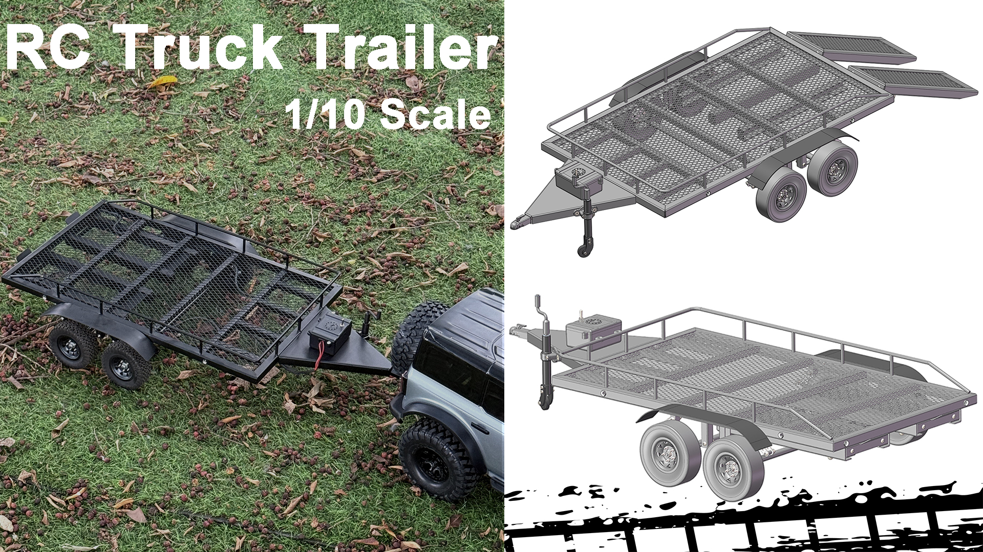 Amazon.com: TCRC Heavy Duty Truck Trailer for 1/10 RC Crawler Car