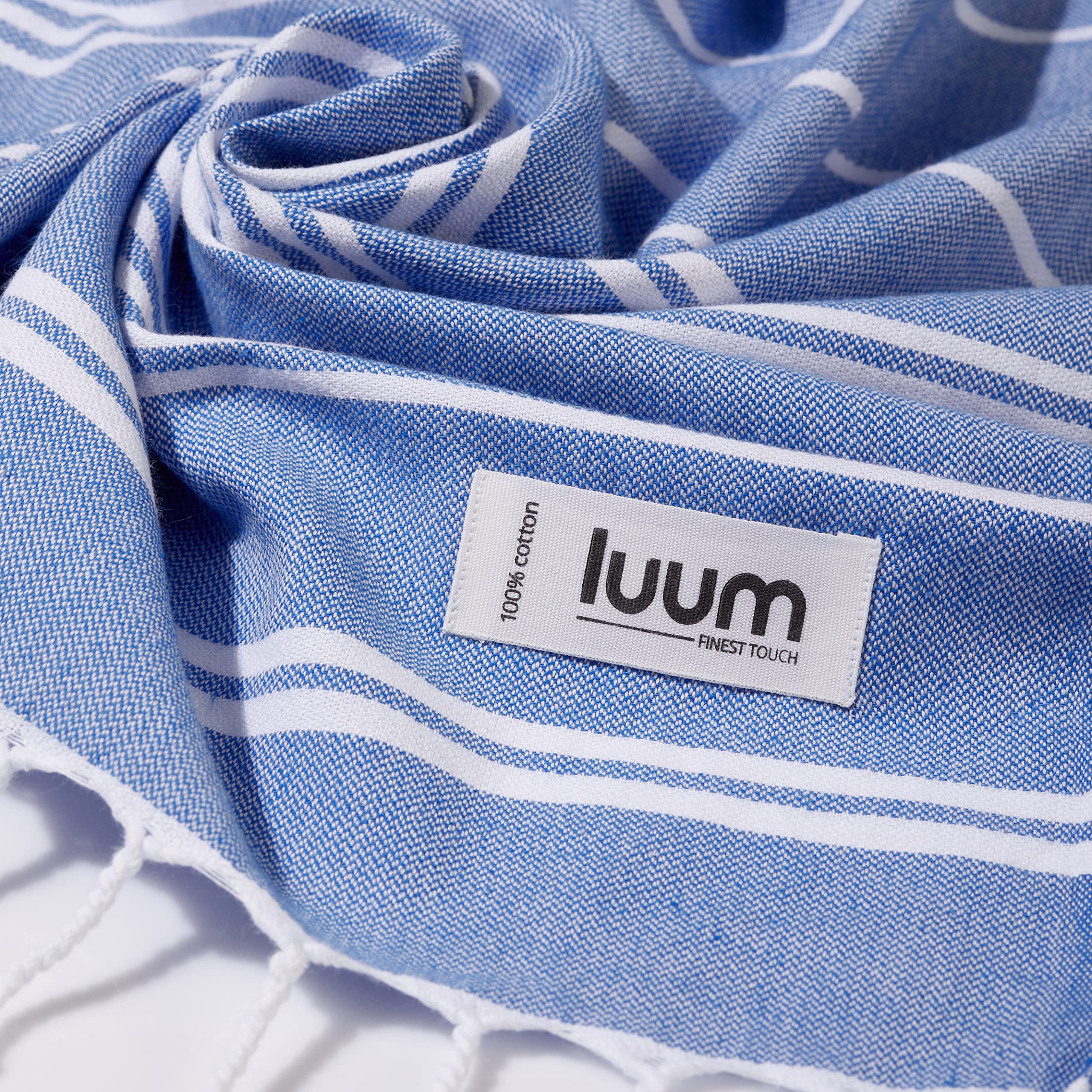Luum Asciugamano per hammam, asciugamano da sauna, asciugamano da spiaggia, asciugamano da viaggio, asciugamano da campeggio, set da 2 pezzi, da uomo e da donna, blu cielo e verde scuro (meglio di un