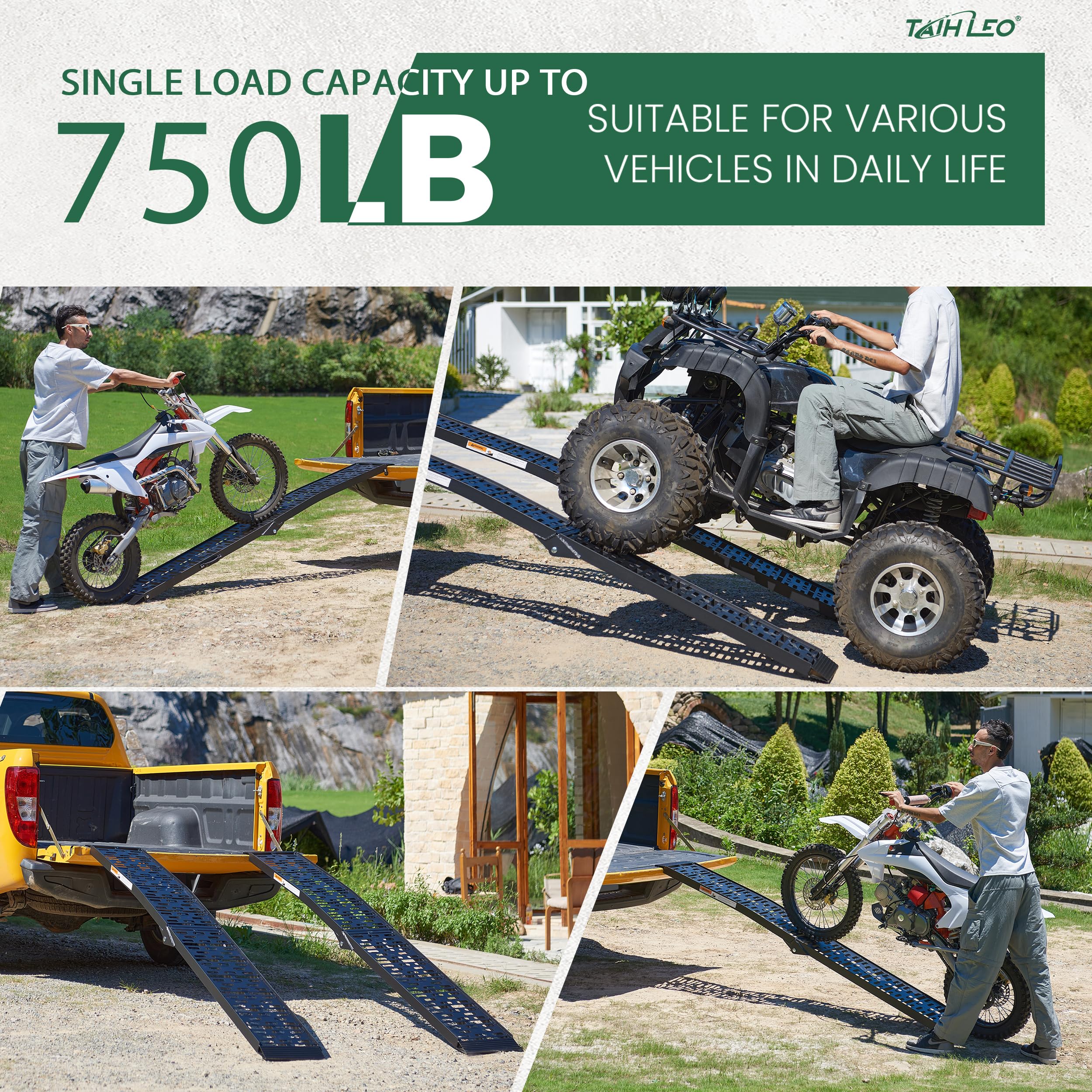 Motorcycle Work Ramp Snapklik.com : 1 Pc Of Motorcycle Ramp, 7.5ft Ramps For Trucks, 750LBS ...