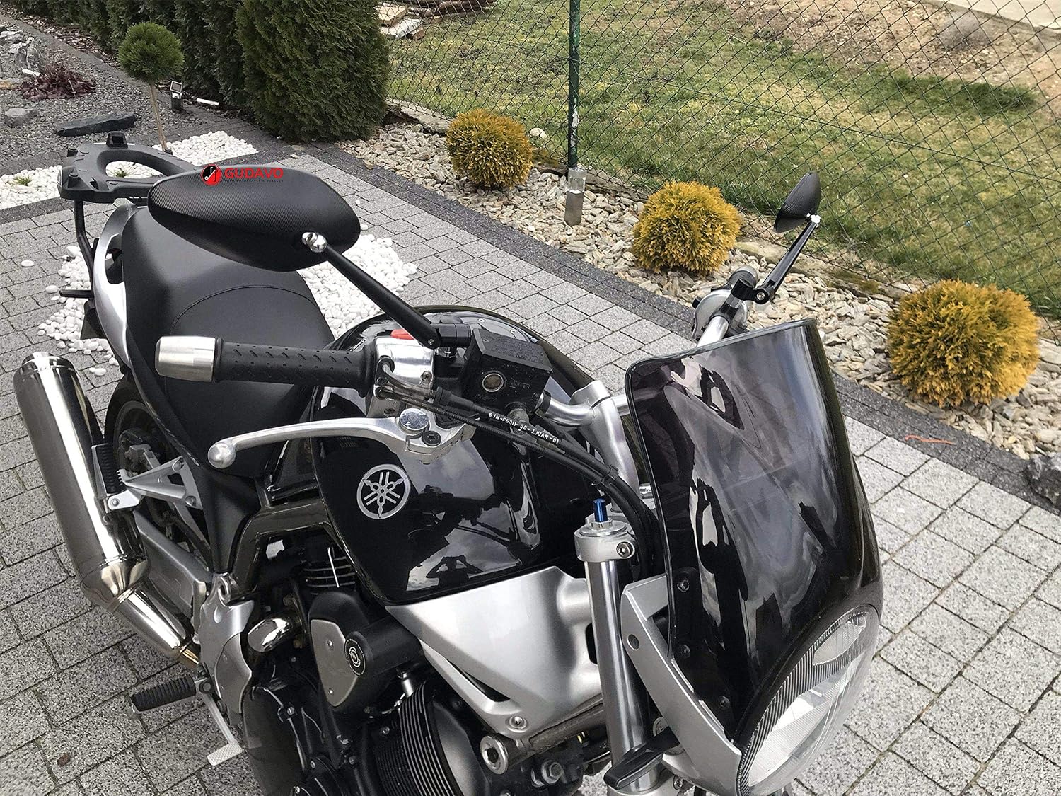 Motorcycle M8 CNC Big Black Mirrors Full Aluminum Rear View Side Mirrors For Harley davidson (Style 5: Oval)