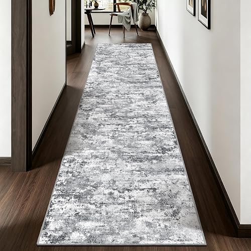 TTelephant Ultra Non-Slip 2x8 Washable Kitchen Rug Gray