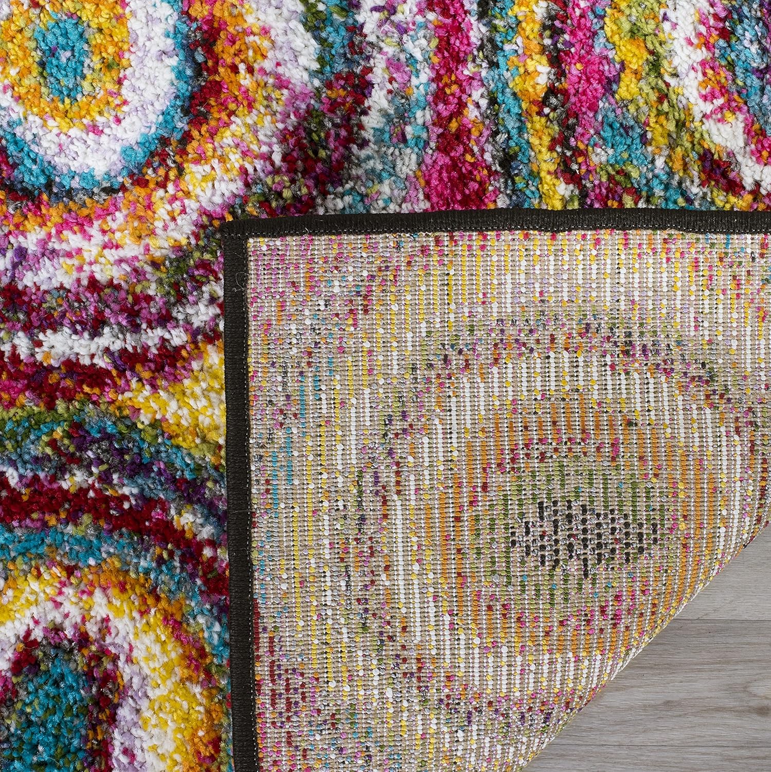 SAFAVIEH Area Rug 8x10 - Fiesta Shag Collection - Large - Multi, Modern Circles Abstract Design, Non-Shedding & Easy Cleaning, Ideal for Living Room, Bedroom, Dining Space (FSG359M)